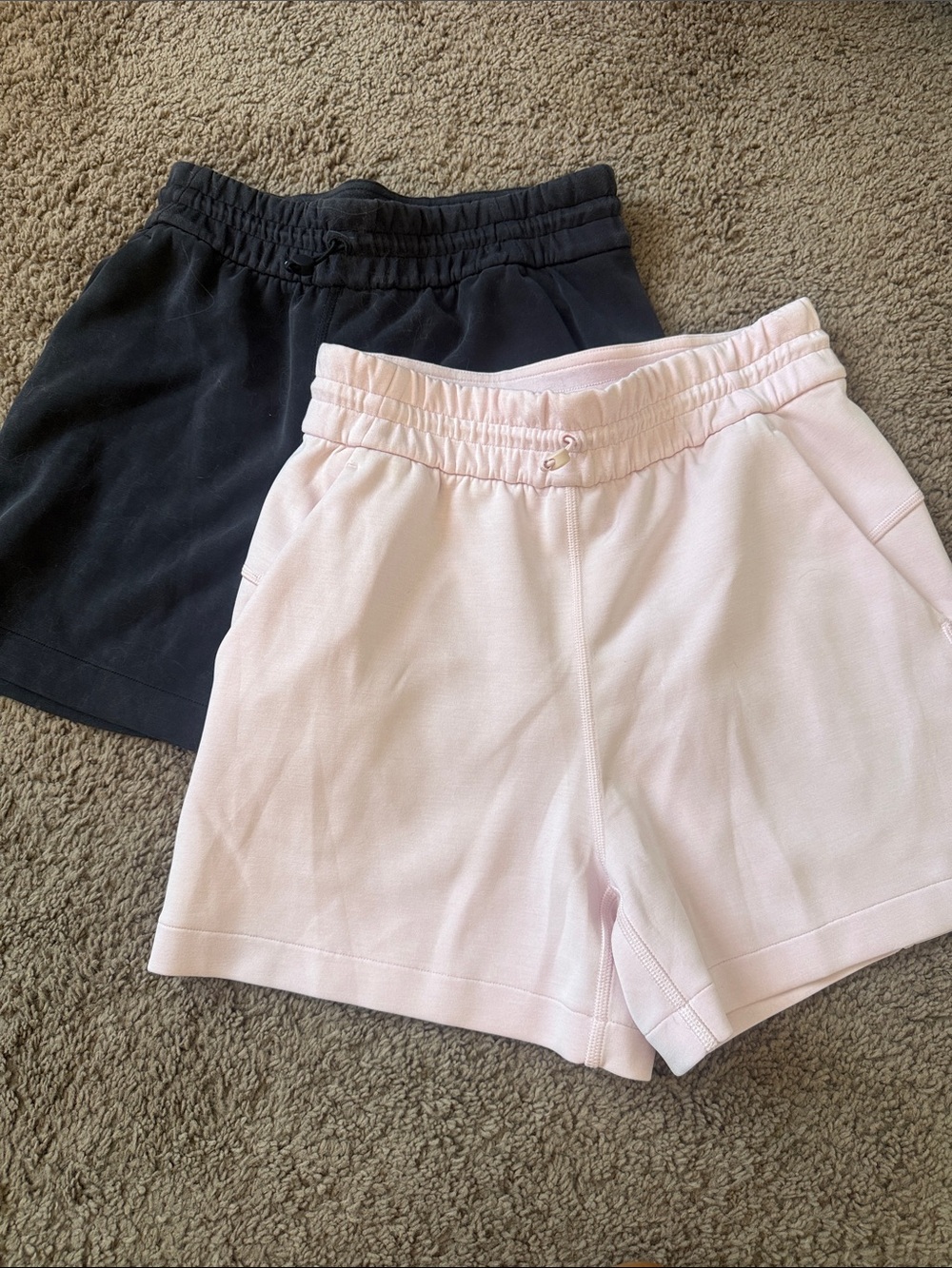 Lululemon Softstreme Lounge Short Set - Light Pink & Black